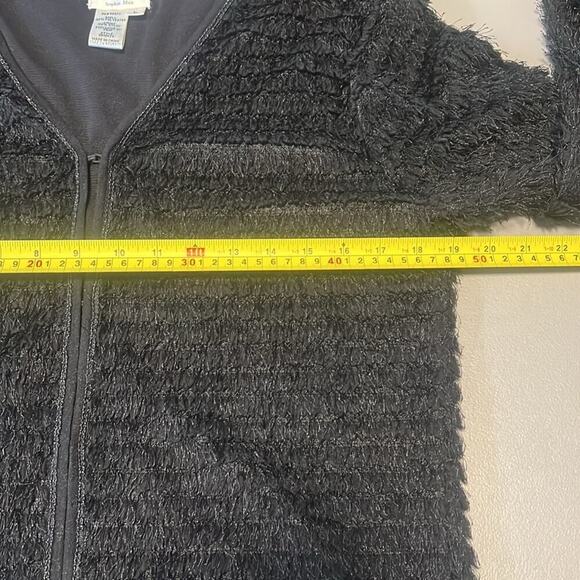 Sophie‎ Max Sweater Cardigan Semi-Sheer Long Sleeve Black Women's Size Large - Picture 4 of 7